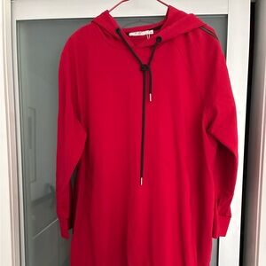 Very Long red Hoodie MAT Size XL